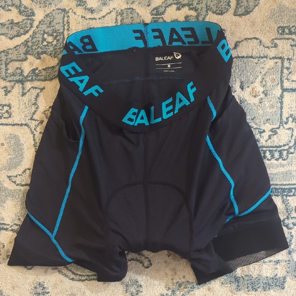 Baleaf Men's Athletic Shorts Black with Blue Accents